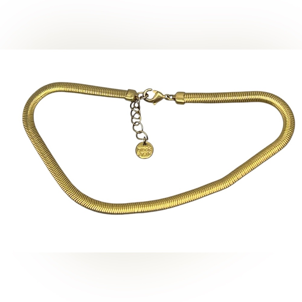 Brook & York Gold Tone Herringbone Anklet